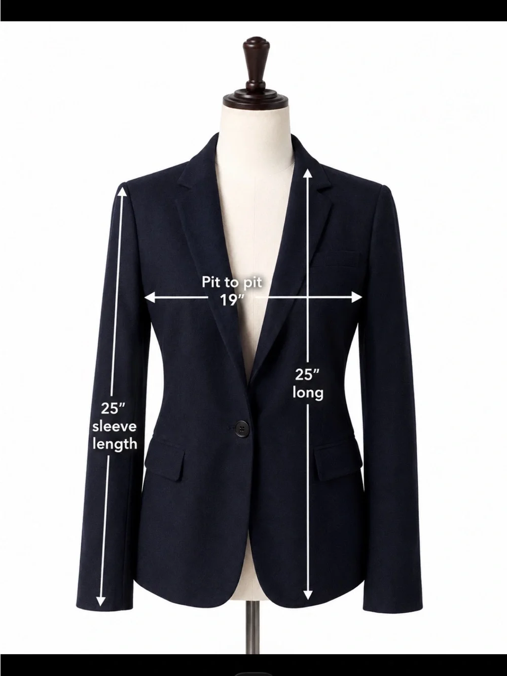 J.Crew Regent Blazer in Navy Blue Wool Bland Size 8 ~ Pristine
